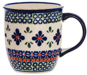 Becher Original Bunzlauer Keramik 0,35L Dekor DU60 Handgemachte Geschirr aus Polen